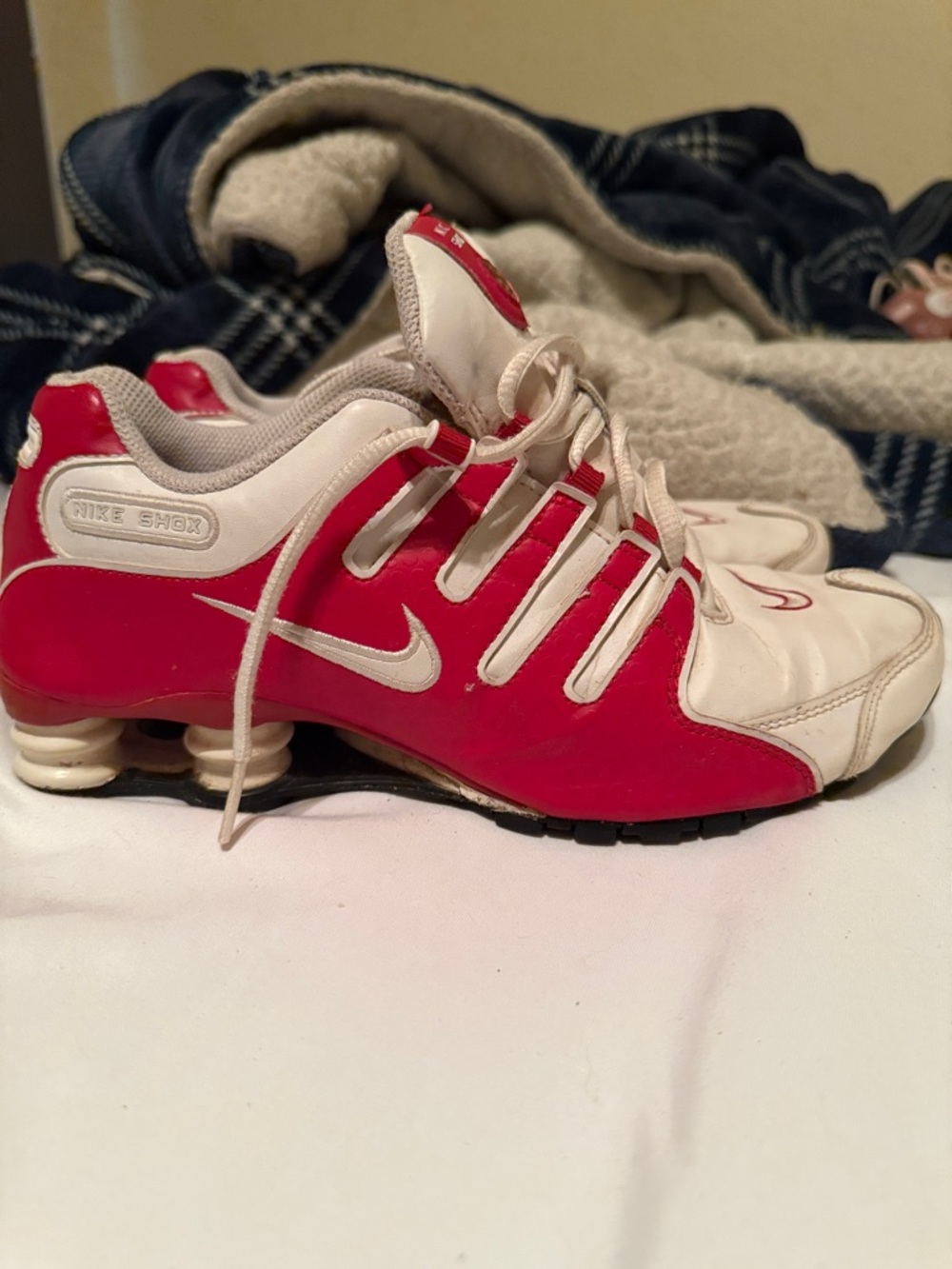Nike White and Red Shox Athletic Shoes size 8.5